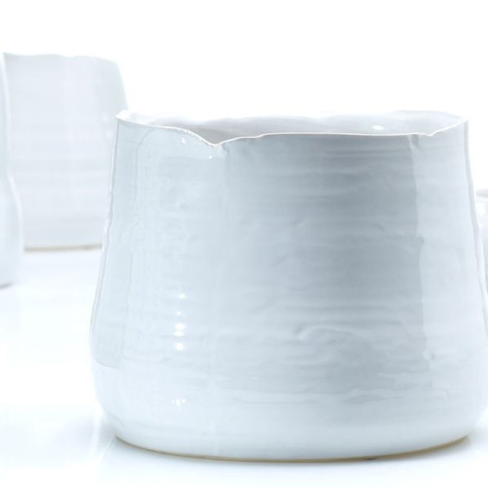 Modern organic White Ceramic Vase